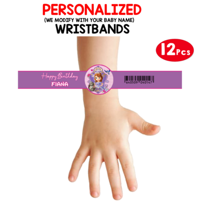 Sofia Princess Theme Wristbands (12 Pcs)