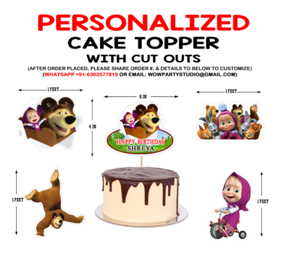Masha Bear - Cake Topper Combo