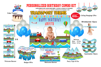 Transport - Birthday Party Combo Kit 100Pcs