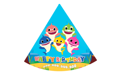 Baby Shark Party Caps / Hats (10 Pcs) - Non Personalized