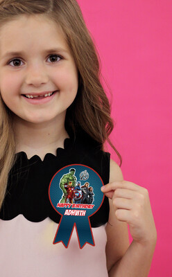 Avengers Theme Birthday Badges (10 Pcs)