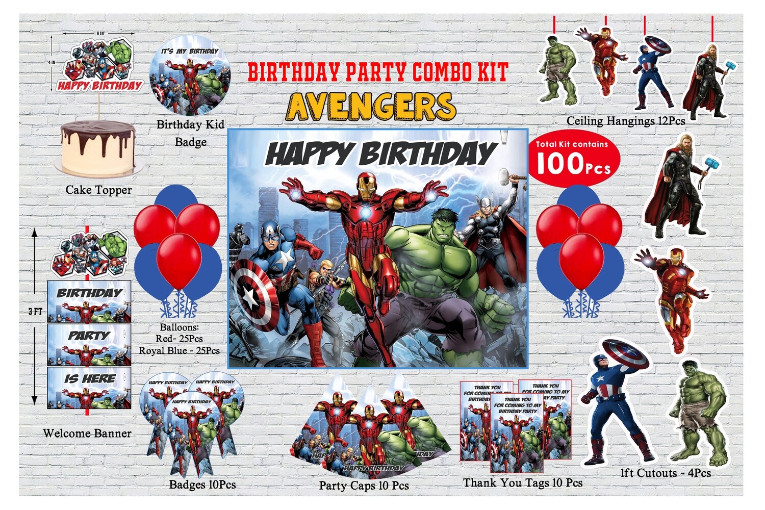 Avengers Combo Kit - 100Pcs (Non Customized)