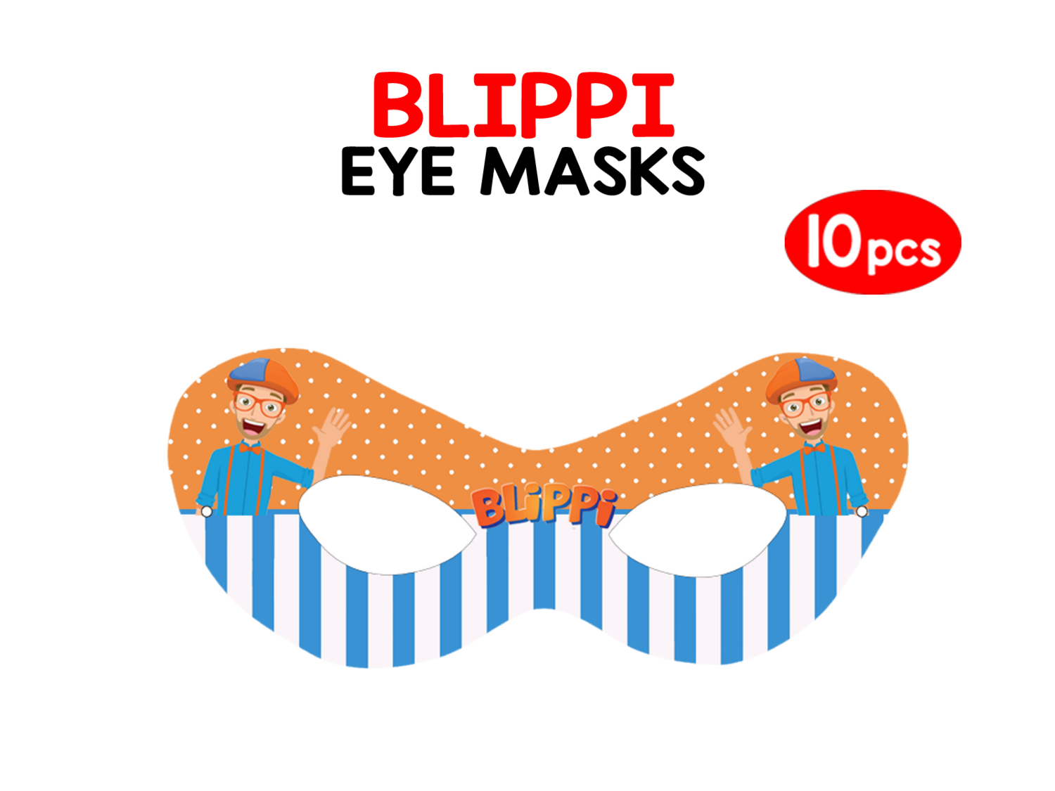 Blippi Theme Eyemasks (10 Pcs)