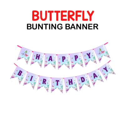 Butterfly Theme - Bunting Banner (Non - Personalized)
