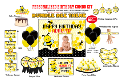 Honey Bee Theme Birthday Party Combo Kit