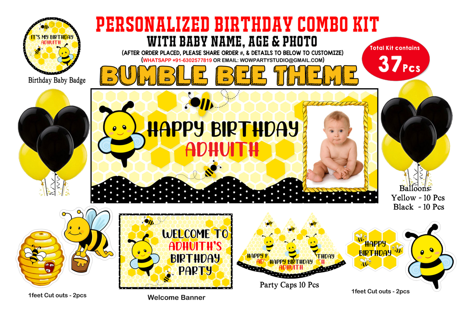 Honey Bee Theme - Combo Kit 37Pcs