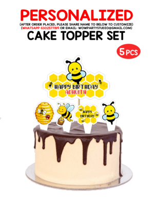 Honey Bee - Cake Topper 5pcs Set