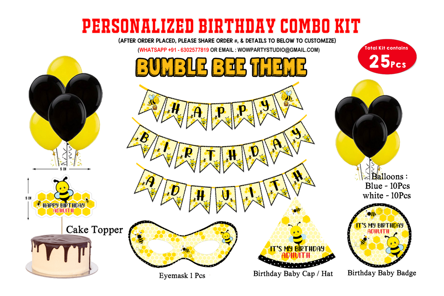 Honey Bee Theme - Combo Kit 25Pcs