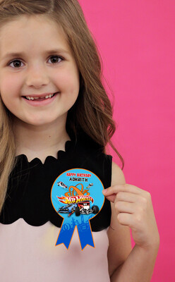 Hot Wheels Theme Birthday Badges (10 Pcs)