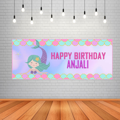 Mermaid Backdrop / Background Banner (2ft x 5ft)