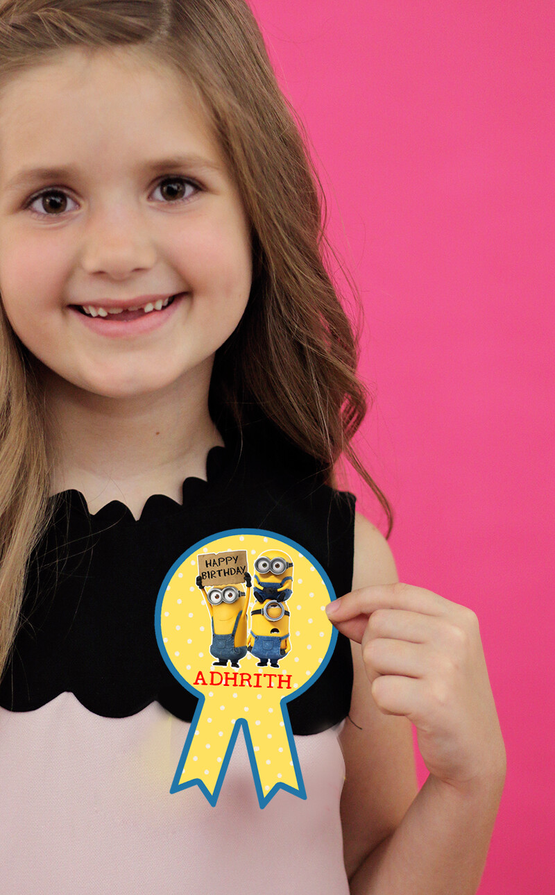 Minion Theme Birthday Badges (10 Pcs)