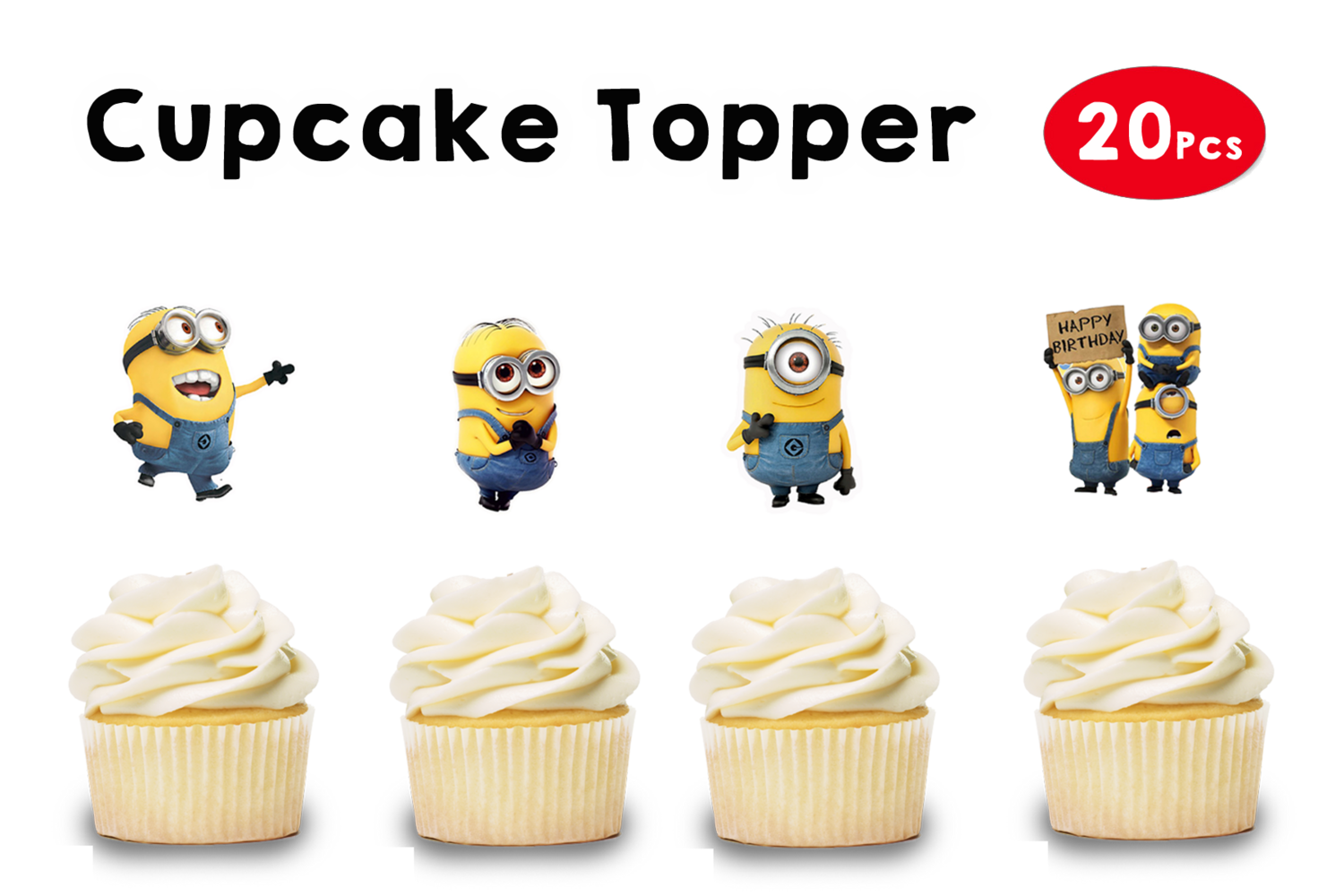 Minion Cupcake Topper (20 Pcs)