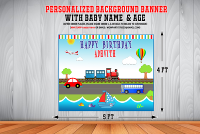 Transport Backdrop / Background Banner (4ft x 5ft)
