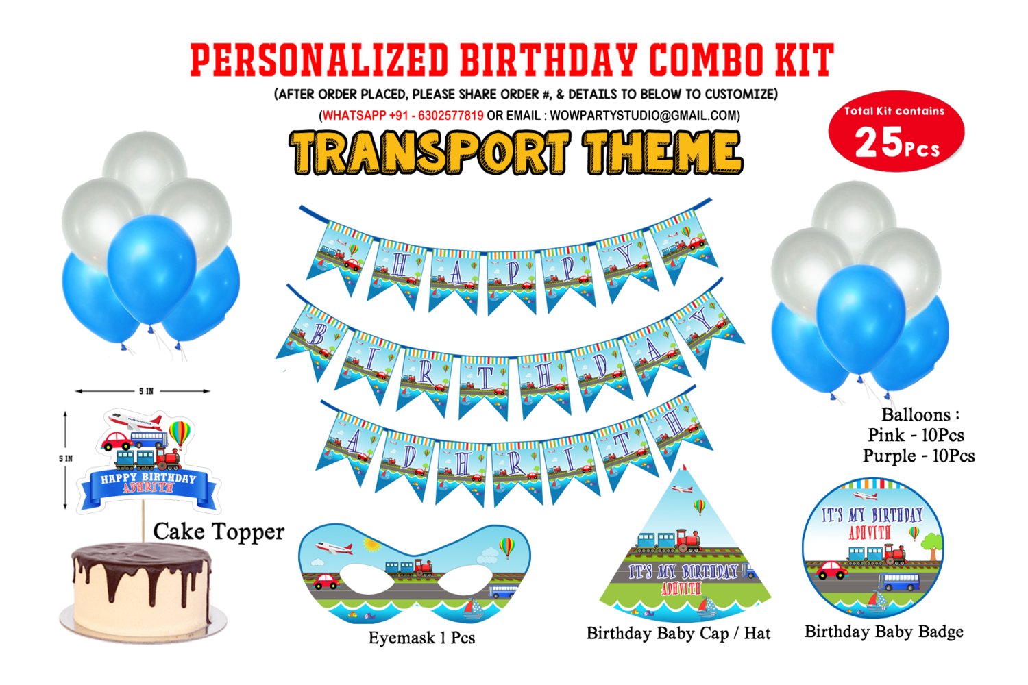 Transport Theme - Combo Kit 25Pcs