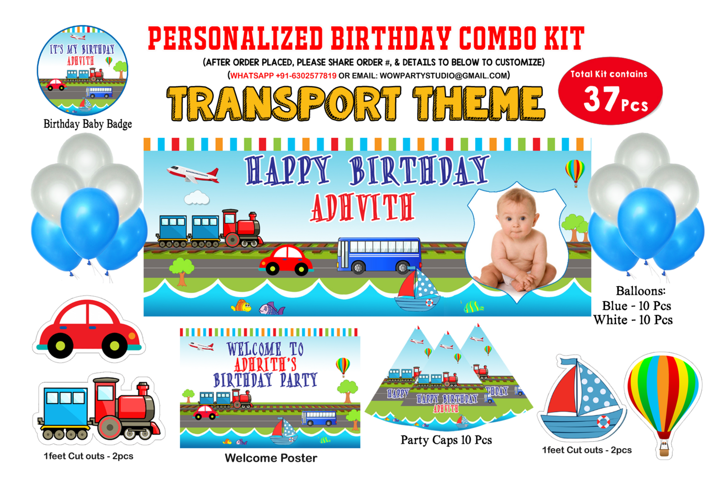 Transport Theme - Combo Kit 37Pcs With Kids Picture