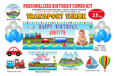 Transport Theme - Combo Kit 37Pcs With Kids Picture