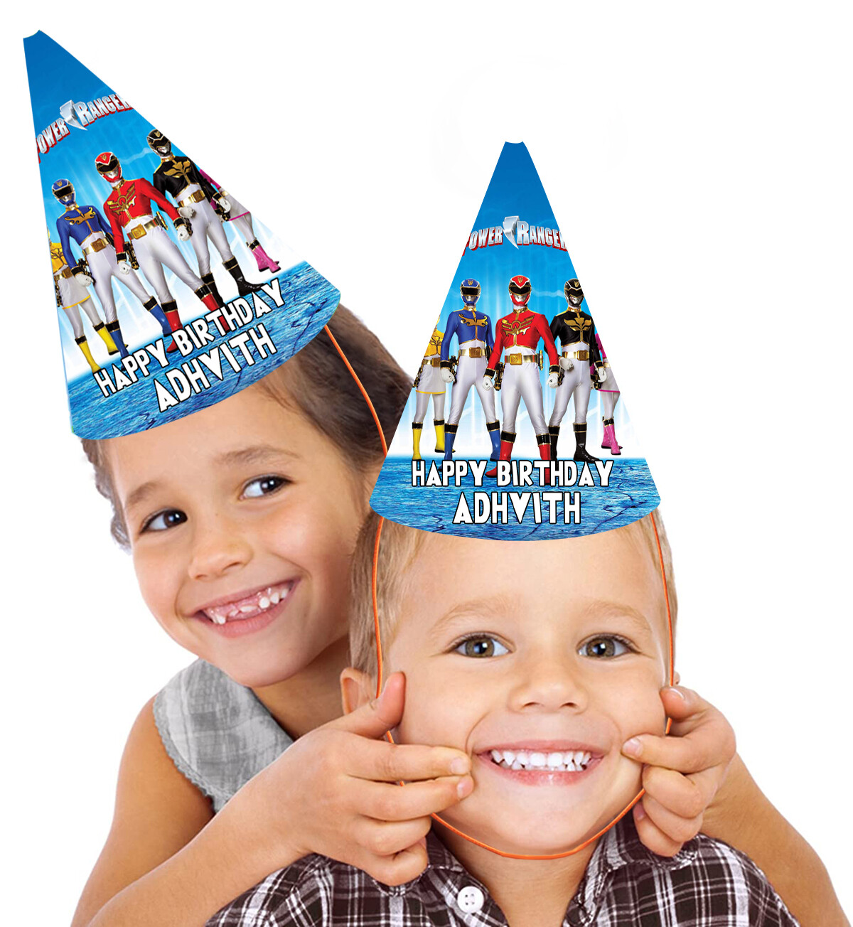 Power Rangers Theme Birthday Party Caps / Hats (10 Pcs)