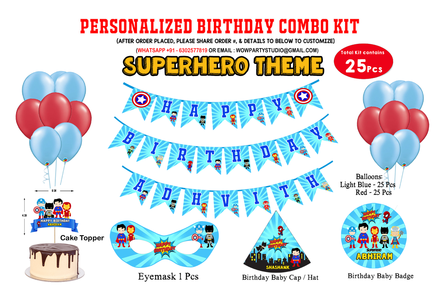 Super Hero Theme - Combo Kit 25Pcs
