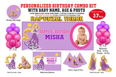 Rapunzel Theme - Combo Kit 37Pcs With Kids Picture