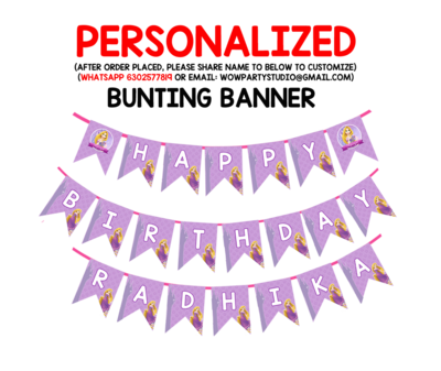 Rapunzel Bunting Banner with Name