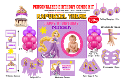 Rapunzel - Birthday Party Combo Kit 100Pcs