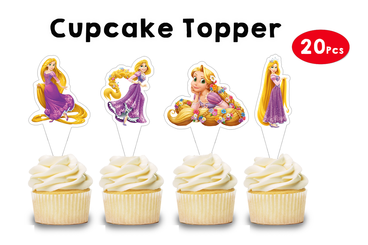 Rapunzel Cupcake Topper (20 Pcs)
