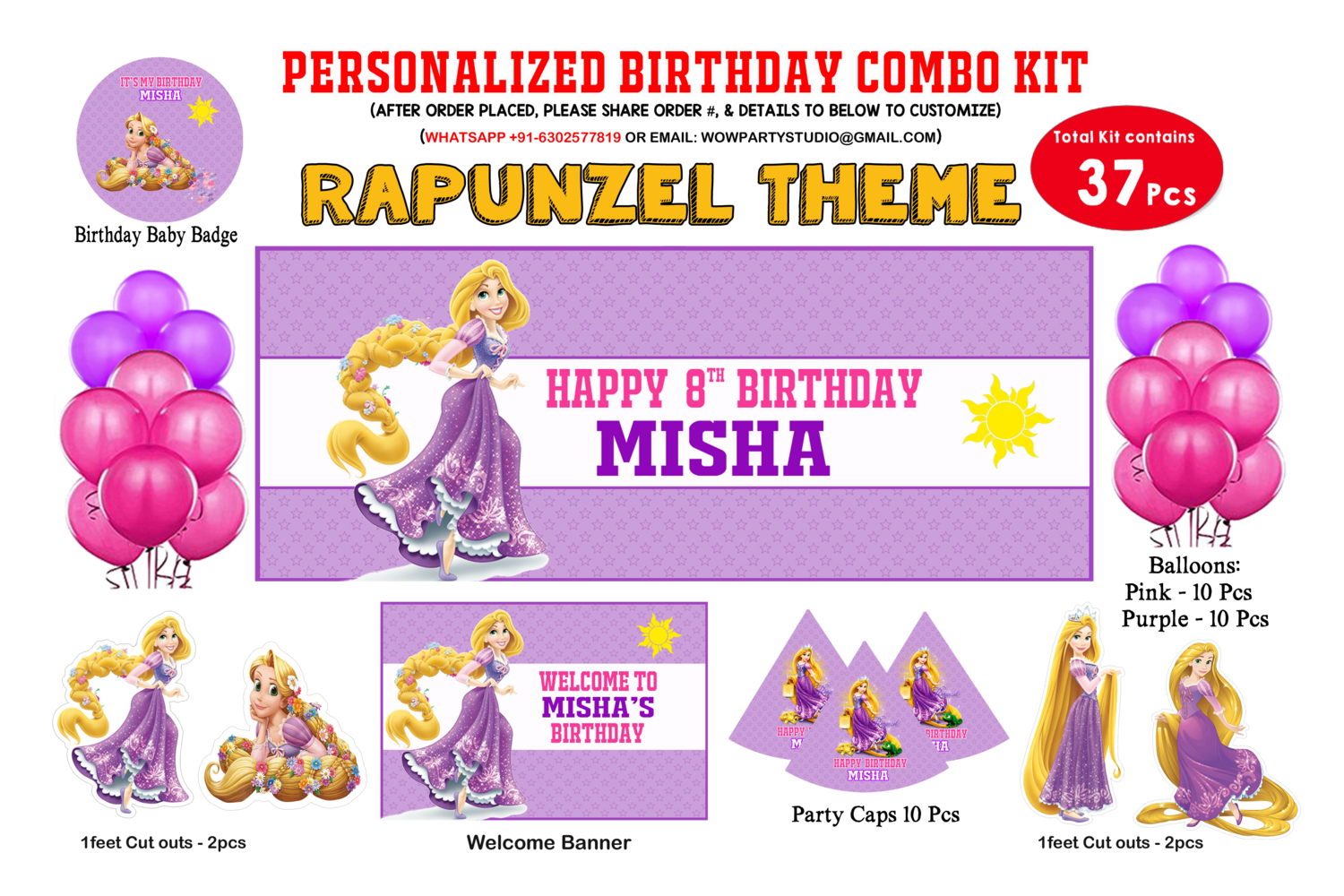 Rapunzel Theme - Combo Kit 37Pcs