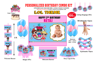 L O L - Birthday Party Combo Kit 100Pcs