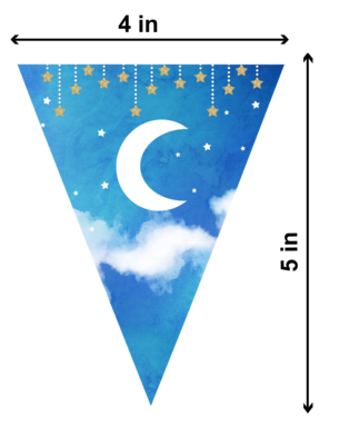 Twinkle Star-Blue Theme Pennant / Flag Bunting Banner (10ft)