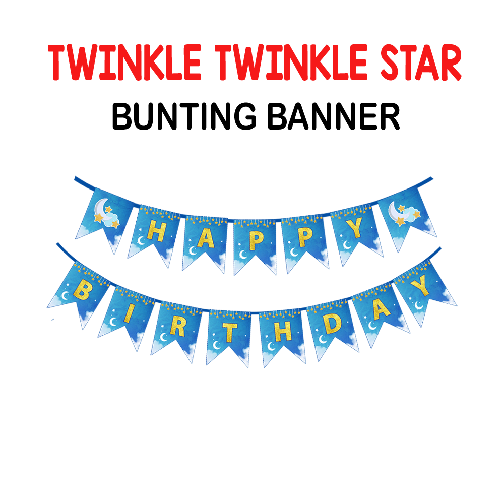 Twinkle Star-Boy Theme - Bunting Banner (Non - Personalized)