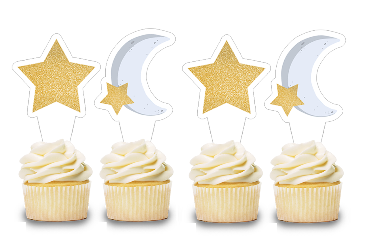 Twinkle Star Theme Cupcake Shape Topper (20 Pcs)