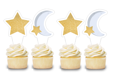 Twinkle Star Theme Cupcake Shape Topper (20 Pcs)
