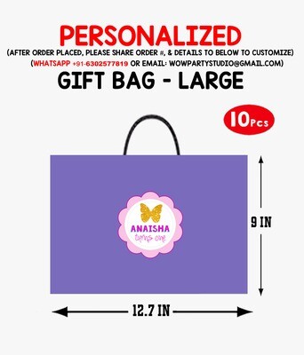 Butterfly Theme Gift Bag - Large (10 Pcs)