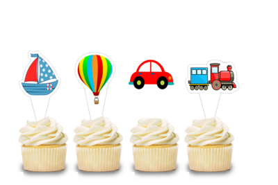 Transport  Theme Cupcake Shape Topper (20 Pcs)
