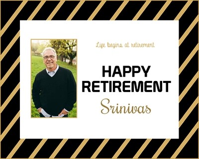 Retirement Backdrop / Background Banner With Picture (4ft x 4ft)