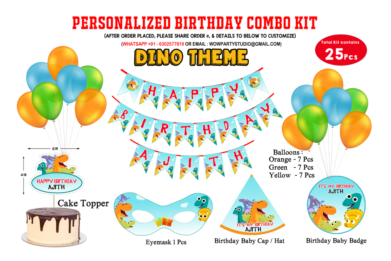 Dino Theme - Combo Kit 25Pcs