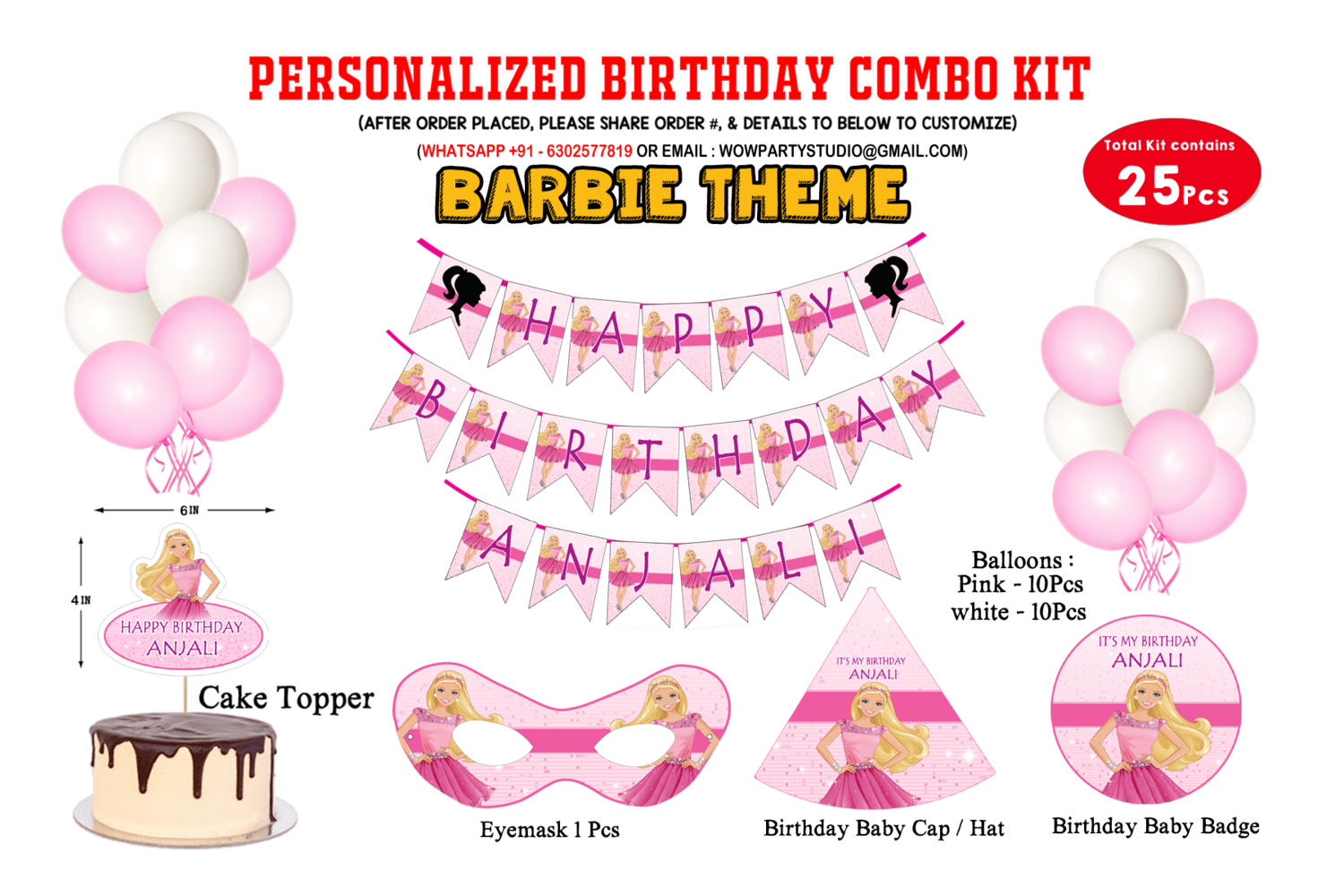 Barbie Theme - Combo Kit 25Pcs