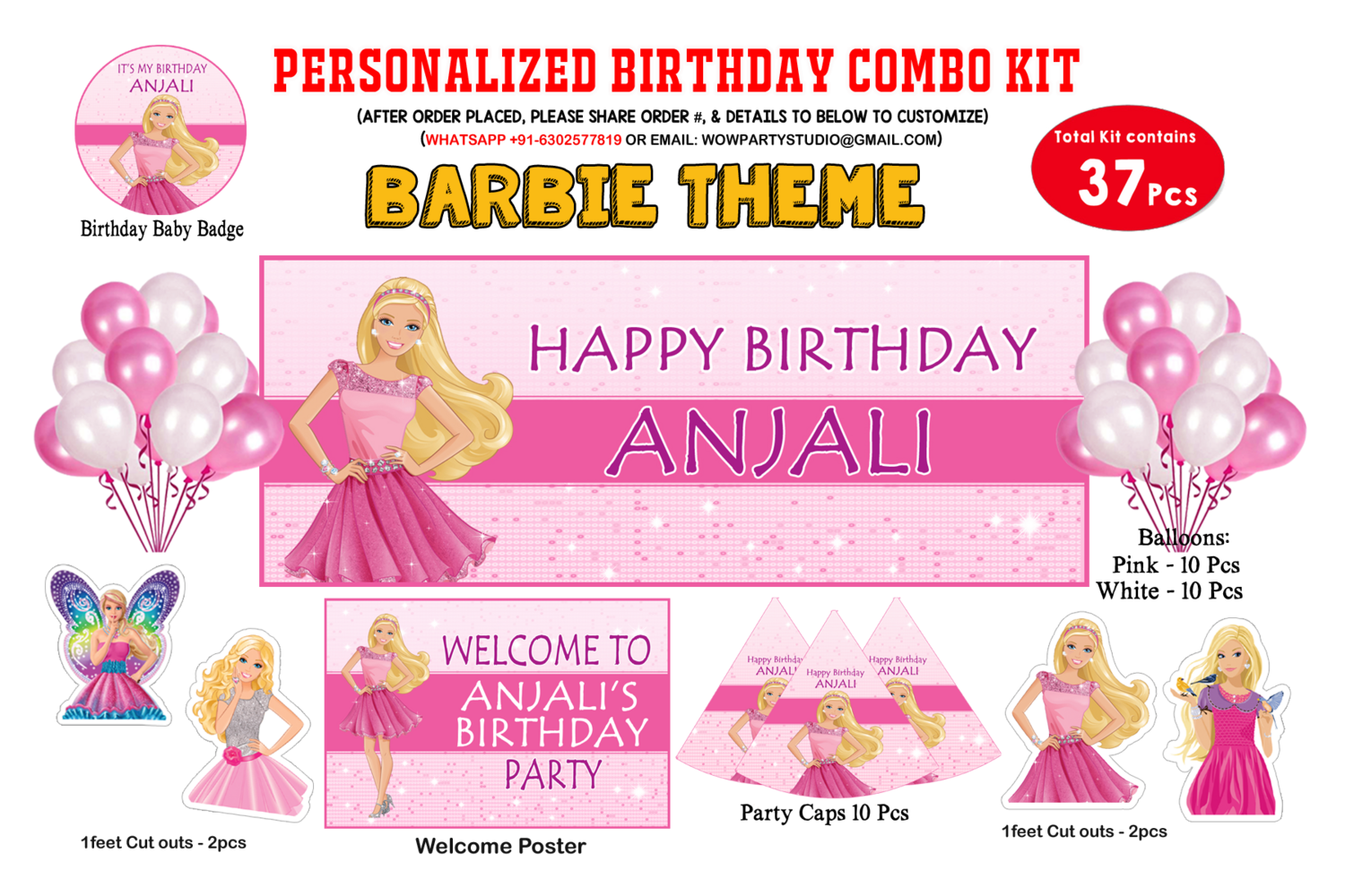 Barbie Theme - Combo Kit 37Pcs