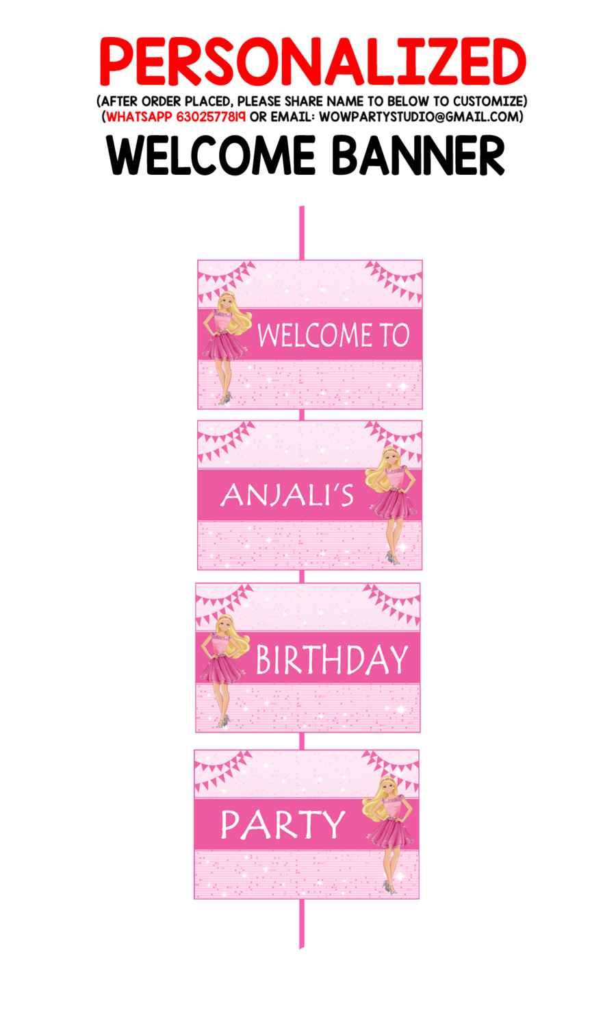 Barbie - Door / Welcome Banner (3ft)
