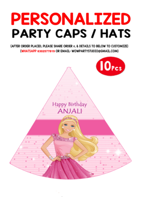 Barbie Party Caps / Hats (10 Pcs)