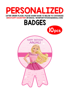Barbie Theme - Badges (10 Pcs)