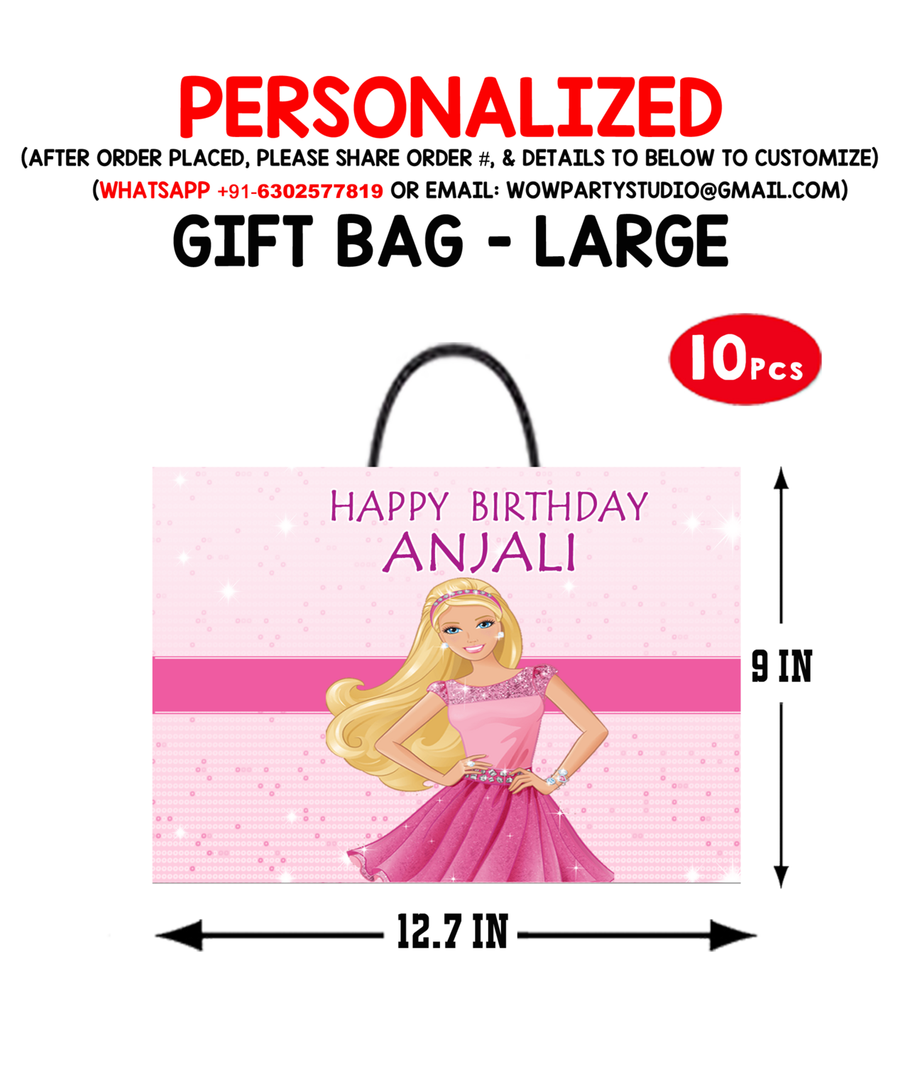 Barbie Gift Bag - Large (10 Pcs)