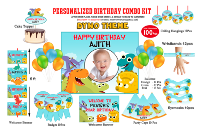 Dino Theme Birthday Party Combo Kit