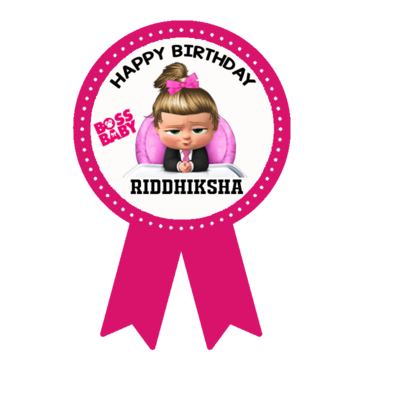 Boss Baby Pink Girl Theme Birthday Badges (10 Pcs)