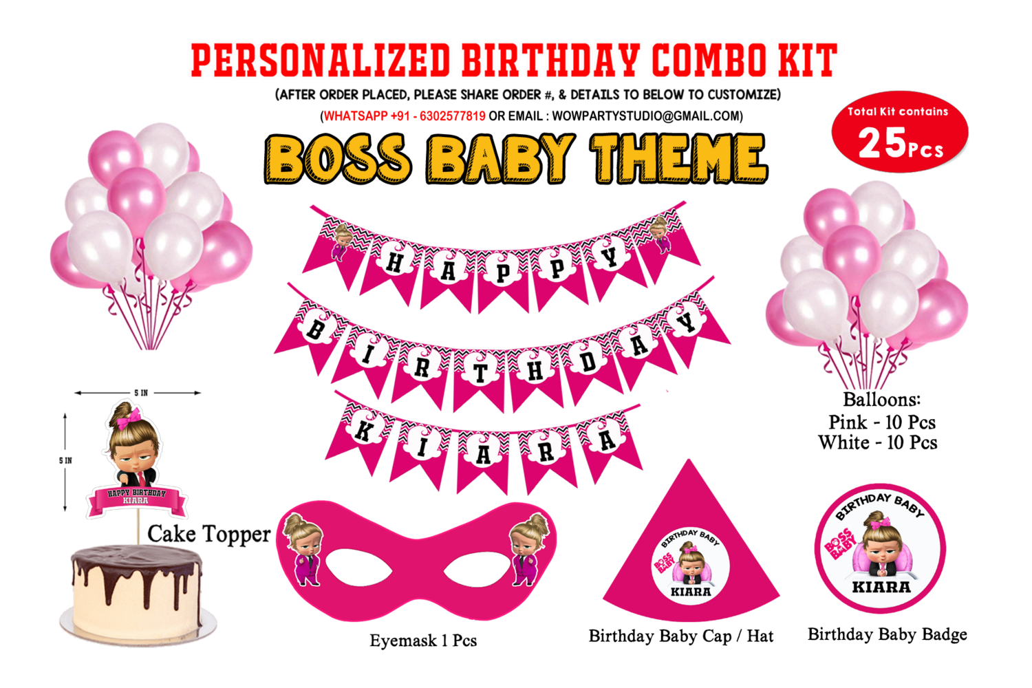 Boss Baby Girl Theme - Combo Kit 25Pcs