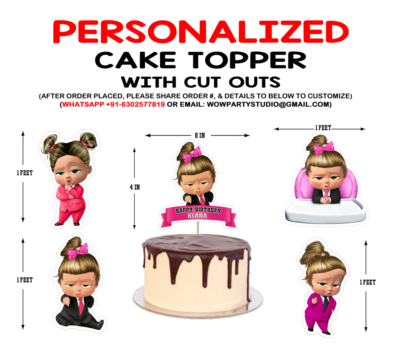 Boss Baby Edible Image Cake Topper Personalized Birthday Sheet Decoration  Custom Party Frosting Transfer Fondant - PartyCreationz