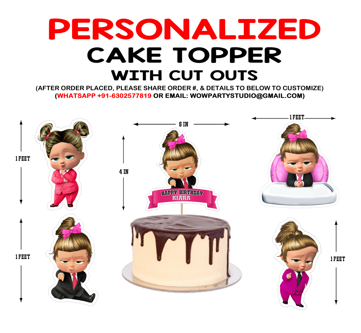 Boss Baby Girl - Cake Topper Combo