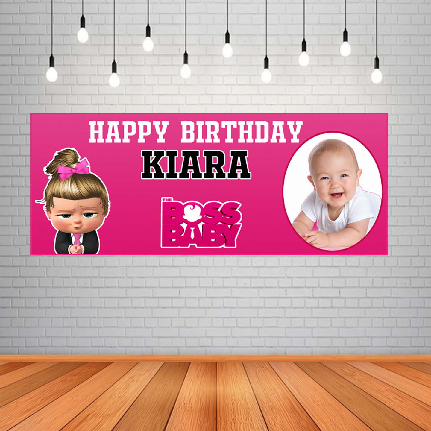 Boss Baby Girl Backdrop / Background Banner (2ft x 5ft)