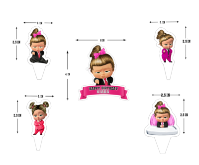 Boss Baby Girl- Cake Topper Set 5Pcs