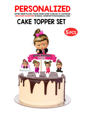 Boss Baby Girl- Cake Topper Set 5Pcs
